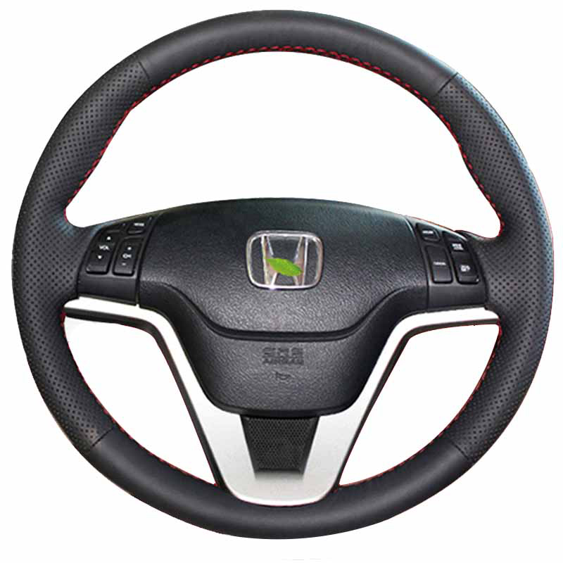 crv方向盘套真皮手l缝07-11款老款CRV思威真皮手缝方向盘套皮把套