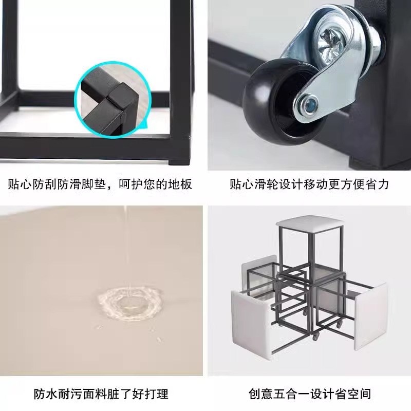 魔方组合凳子家用小矮凳网红客厅茶几折叠板凳可叠放椅子现代简约