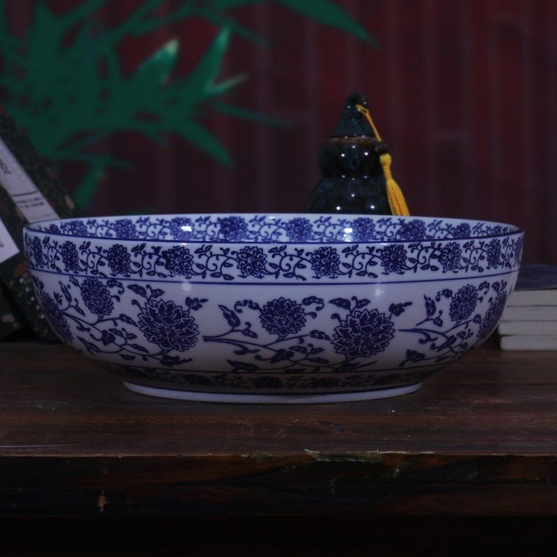 陶瓷超大碗商用青花瓷酸菜鱼冒菜碗家用水煮鱼加大碗和面揉面盆子