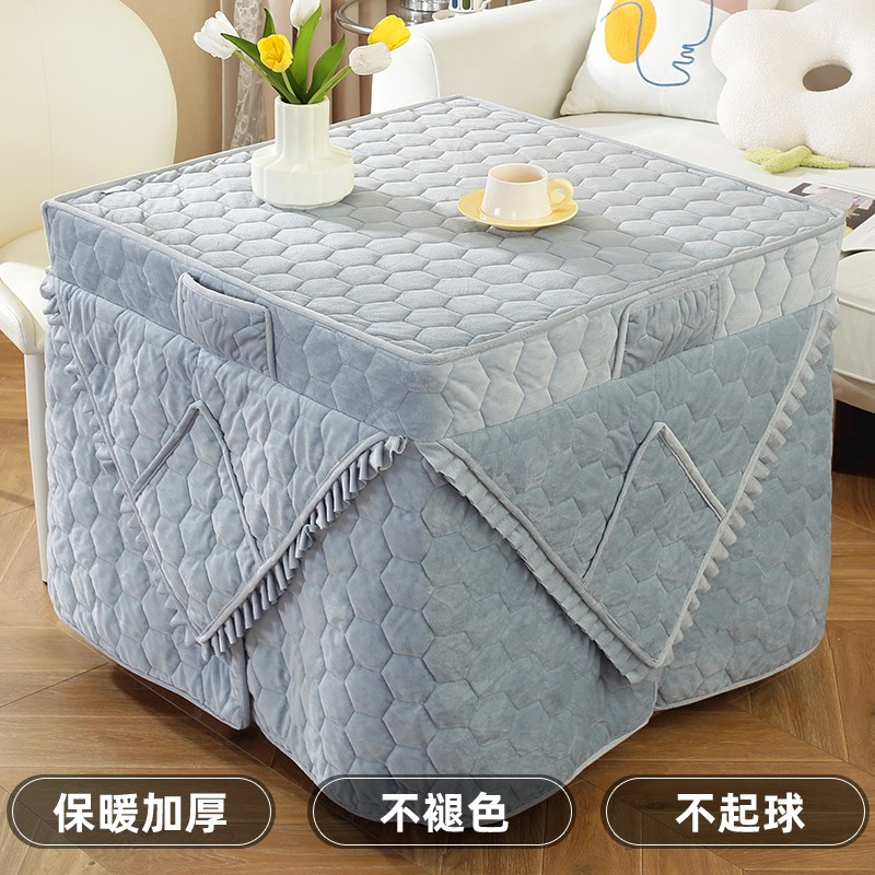 烤火桌子罩套烤火电炉罩加绒x加厚取暖桌布罩正方形电暖桌套烤火