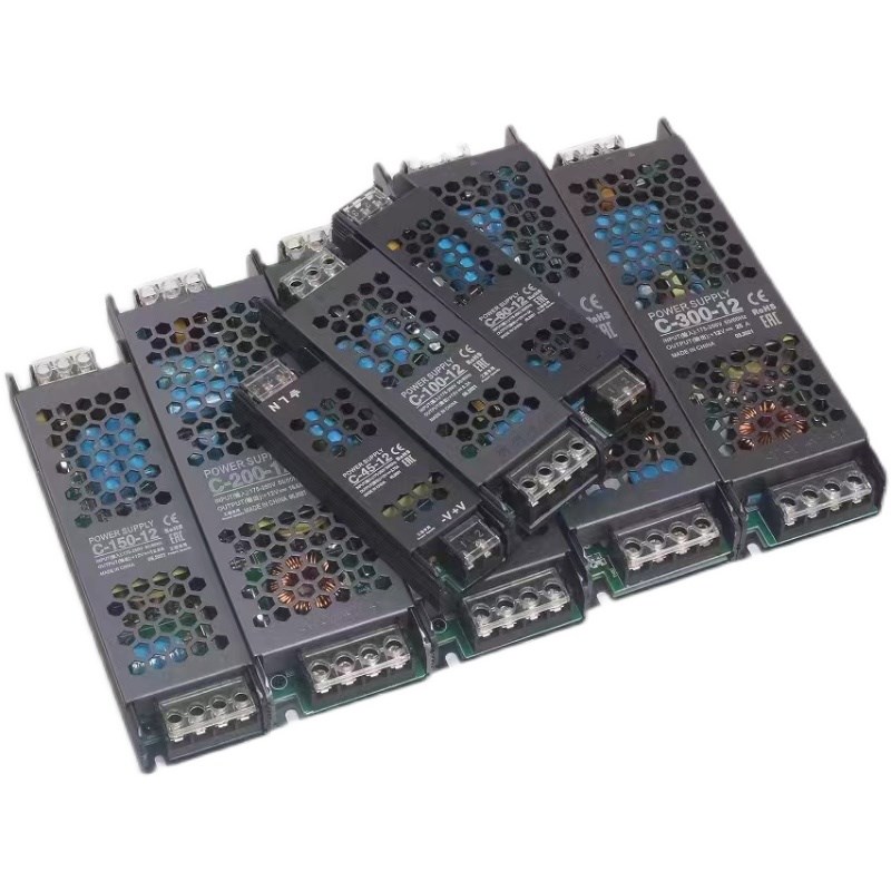 led灯带变压器超薄220V转12wV24V线性灯驱动电源DC24V静音开关电