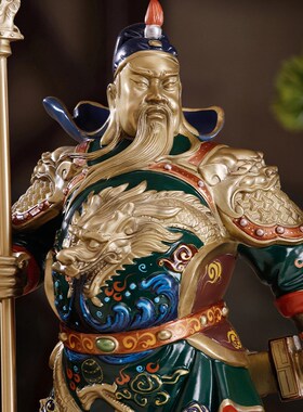 纯铜《忠义盖世》关公摆件供奉武财神关羽神像客厅公司店铺工艺品