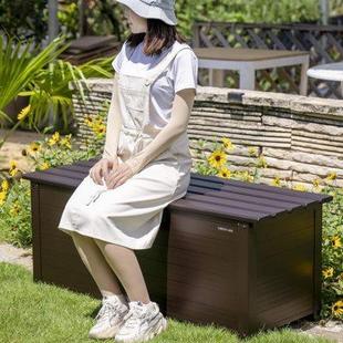 花园长条柜 户外柜子庭院收纳柜防雨储物箱置物柜藏柜室外阳台日式