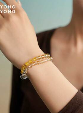 无用之用渐变水晶金铂双圈手链