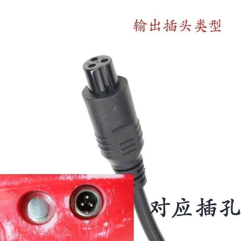 平衡豹行插头两轮通用型车三孔双轮电源适配器36V42V2A带线充电器