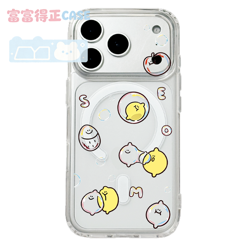 适用于苹果17promax三星联名Second Morning柠檬手机壳16EMagsafe弱磁吸15Pro亚克力14Pro苹果11泡泡世界