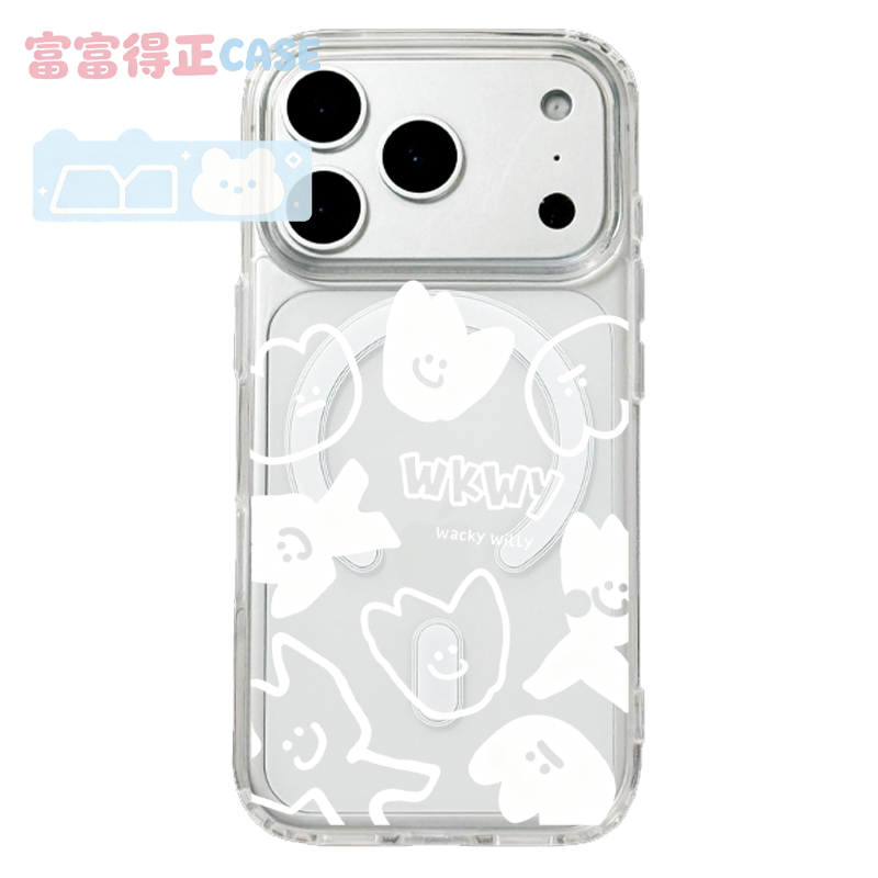 适用于苹果18promax三星联名Make it Wacky新品手机壳16EMagsafe弱磁吸15Pro亚克力14Pro日系线条简约风威利