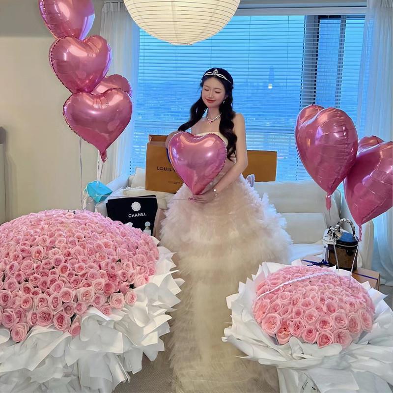 99/199/999朵粉红玫瑰花束鲜花速递同城上海北京求婚生日配送女友