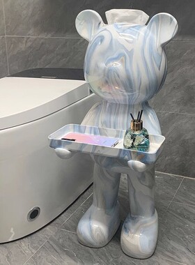 德国轻奢创意高级感卫生间客厅落地摆件纸巾盒收纳托盘卷纸架饰品