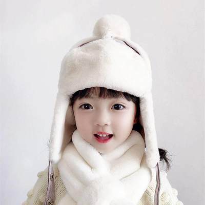 冬季保暖帽子女童婴儿童秋冬防风护耳一体帽可爱宝宝雷锋帽男童潮