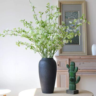 ins法式雪柳枝盆景景观酒店客厅摆设绿植桌面花艺氛围仿真花盆栽