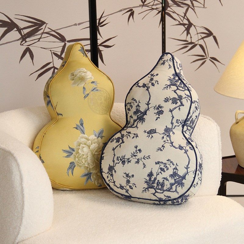 新中式刺绣抱枕沙发客厅靠枕卧室床头腰枕高档家用异形葫芦靠垫,居家布艺,靠垫/抱枕,淘宝优惠券,粉丝福利购,淘宝优惠卷