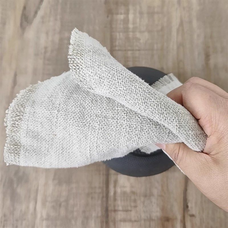 【悦己居】纯亚麻白西餐垫手工拉须边F功夫茶垫隔热抹布麻色隔热