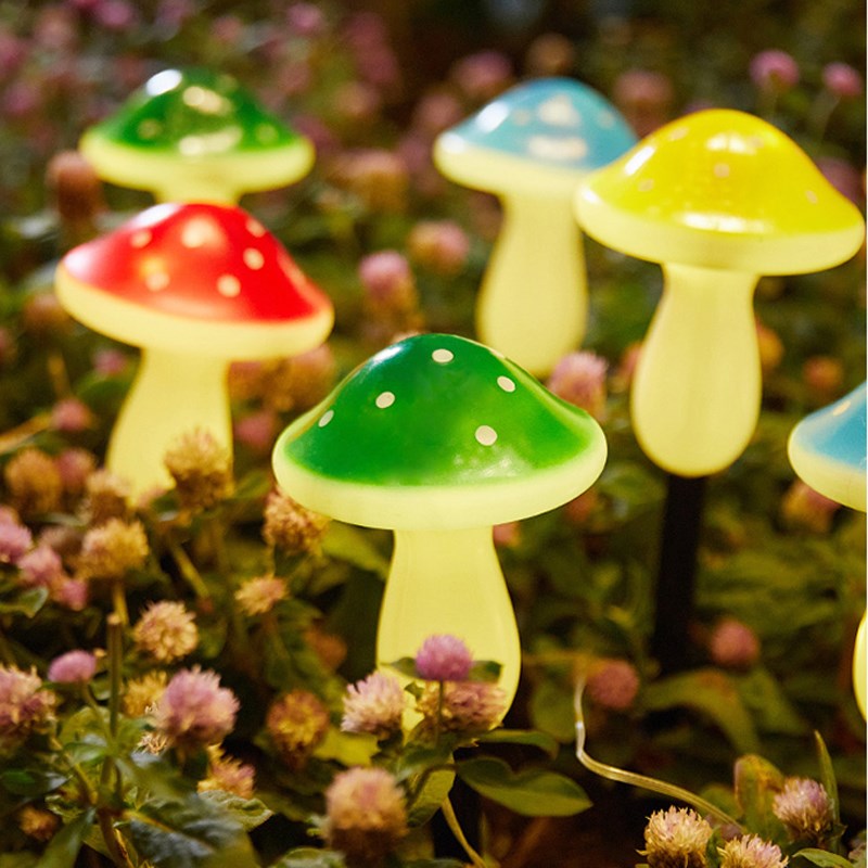 2024新款太阳能室外庭院灯家用蘑菇地插灯草坪花T园氛围景观灯布
