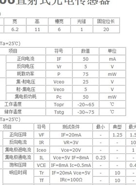 WYC槽型光耦H104 H105 H206 H208光电开关H21A3对射传感器 遮光器