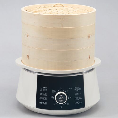 电蒸锅竹制电热锅蒸汽锅304不锈钢内胆蒸锅蒸包子锅馒头锅蒸鱼器