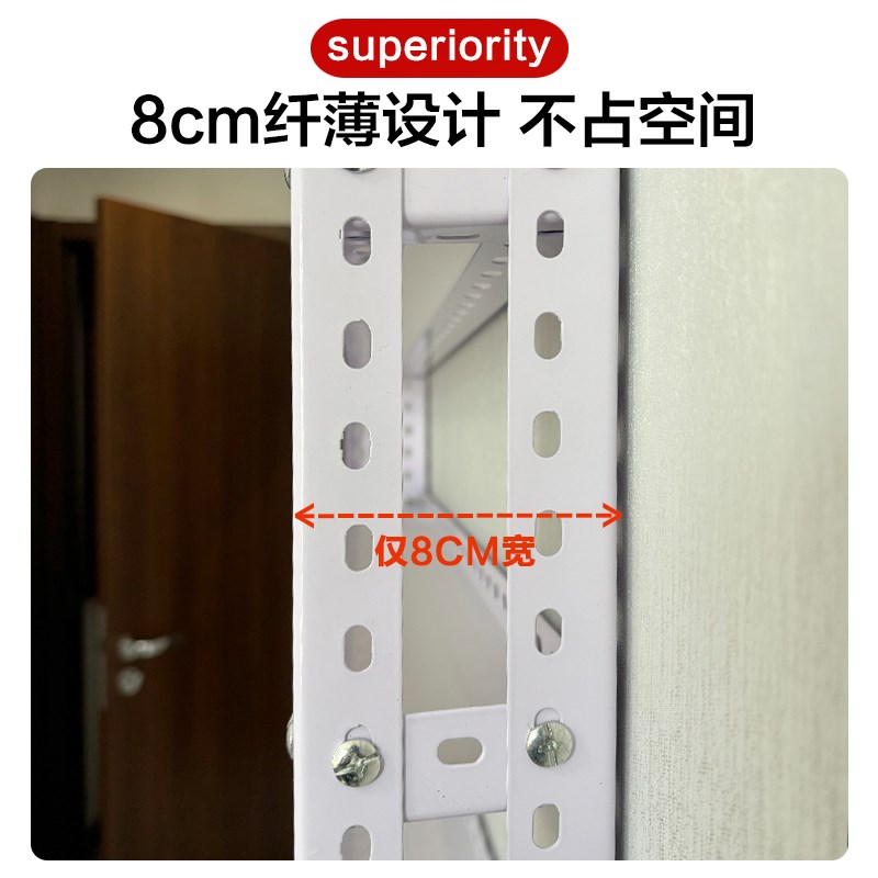 家用门后角钢置物架儿童绘本收纳架客厅厨房卫Q生间夹缝超薄储物