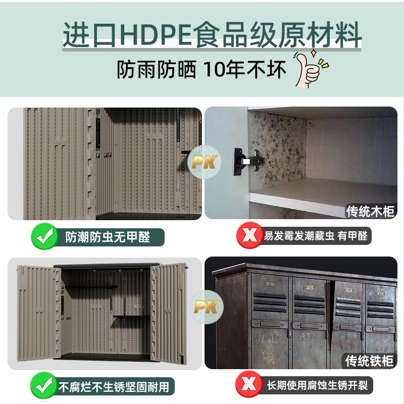 室外储物柜抗冻耐晒庭院花园收纳工具箱户外阳台露台防雨收纳柜