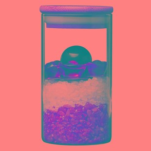 安忍水摆件五黄二黑客厅玄关招财水晶球碎石六帝钱家居装饰吉祥物