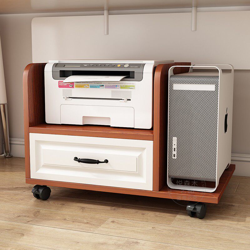 现代台式电脑主机放置柜桌下打印机置物架落地机箱收纳机托主机柜