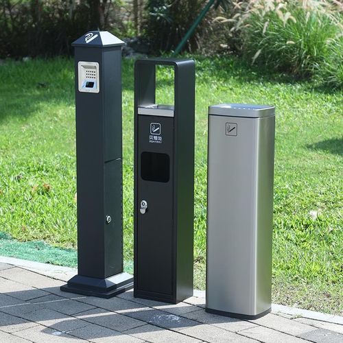 户外落地烟灰缸大号不锈钢烟灰柱立式灭烟柱烟头垃圾桶烟蒂收集器