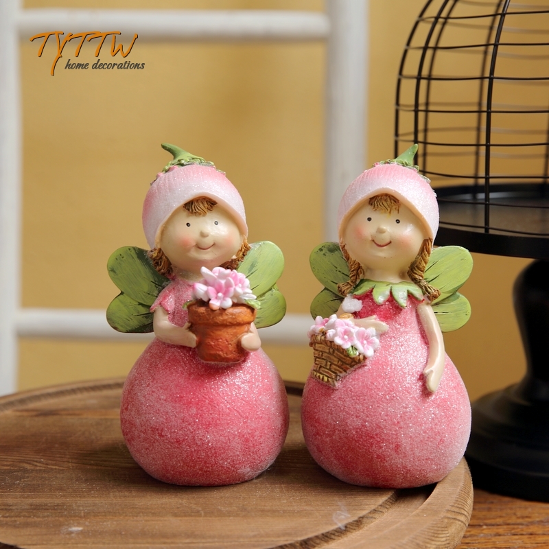 粉色糖心花d房仙子精灵树脂人物摆件闺蜜生日礼物桌面装饰油画质