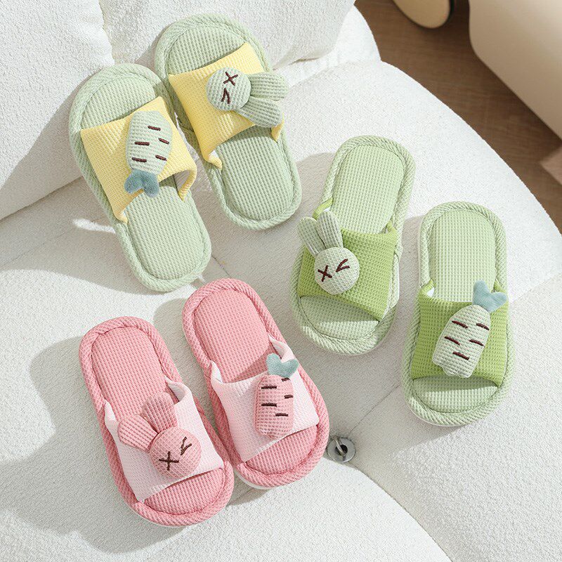 儿童亚麻拖鞋夏季室内防滑防臭宝宝幼儿园男童女童布鞋居家亲子款