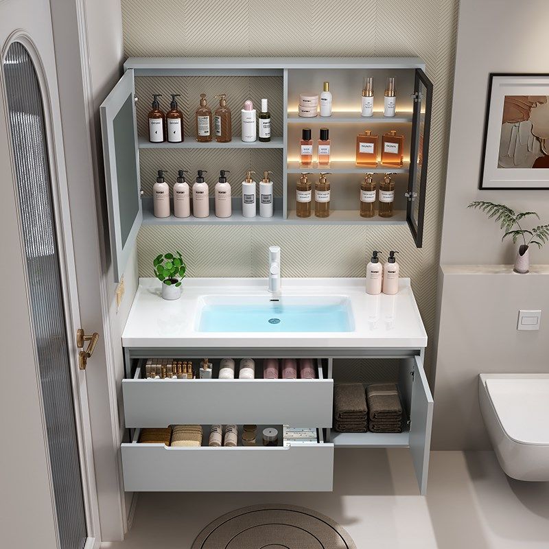 现代简约浴室柜组合陶瓷一体盆卫生间智能洗手池洗脸盆组合洗漱台,家装主材,浴室柜组合,淘宝优惠券,粉丝福利购,淘宝优惠卷