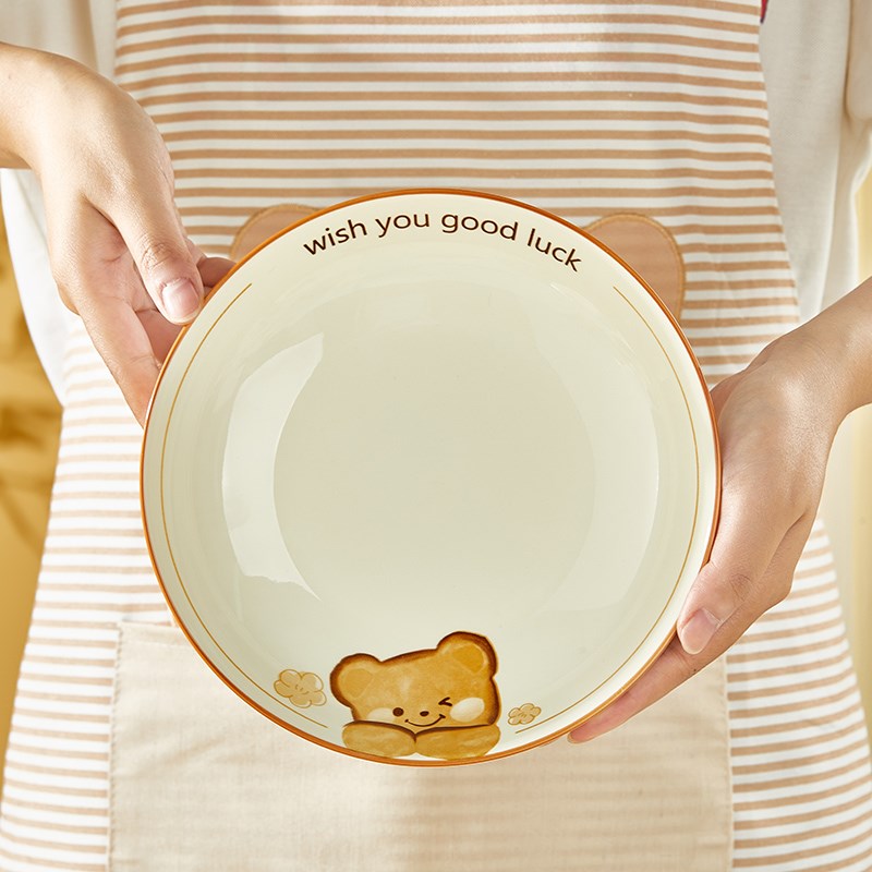 陶瓷盘子菜盘家用加l深菜碗盘新款2025釉下彩餐具盘碗碟子套装饭