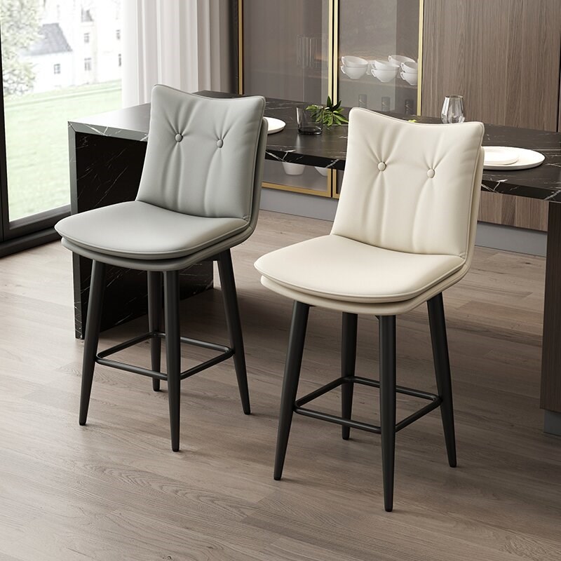 铁艺吧台椅家用现代简约吧椅高脚凳厨房岛台椅子S吧台凳酒吧椅前