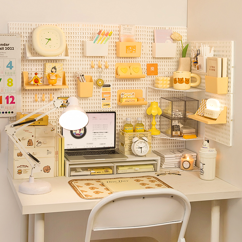 宿舍衣柜侧面洞洞板支架桌面侧墙收纳盒柜O门侧边长条置物架挂架