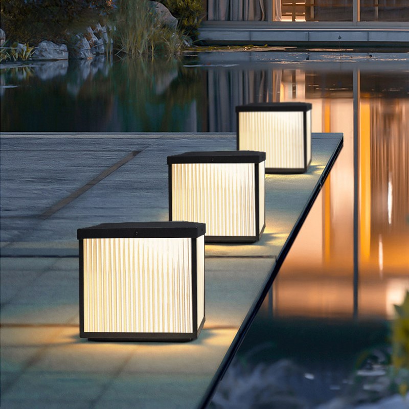 太阳能柱b头灯别墅花园户外防水景观庭院围墙灯大门口柱子灯接电