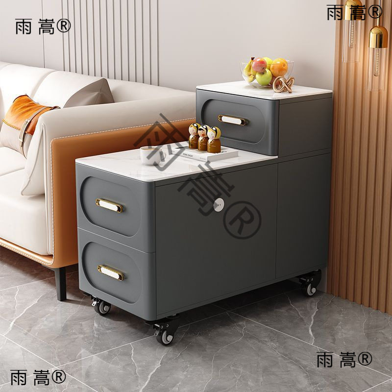 智能边柜可移动充电沙发侧边柜玻璃边几客厅茶水柜