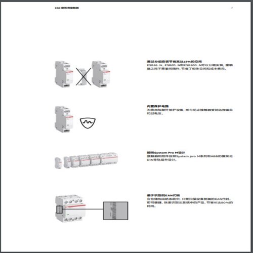 ABB 建筑用接触器 ESB100-40N-01 ESB100-40N-06 24V 230V