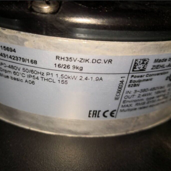 RH35V-ZIK.DC.VR 德国ziehl-abegg EC350 Z1K 机房空调调速风机
