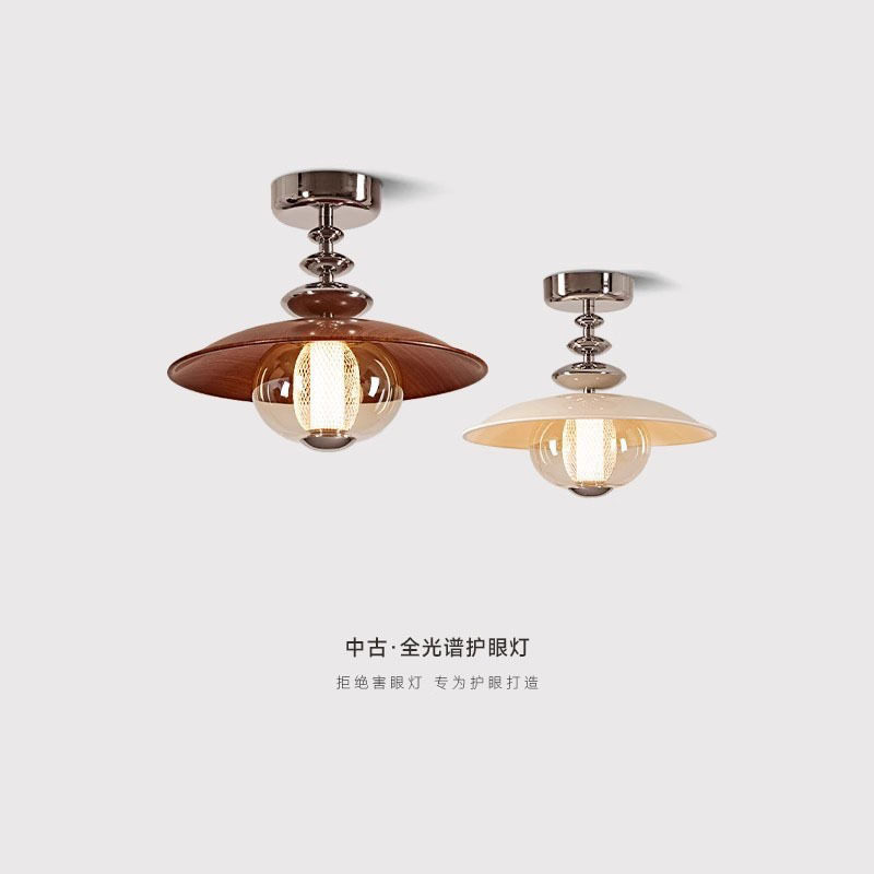 法式中古风走廊过道灯设计师款创意飘窗玄关门厅入户灯圆形吸顶灯图片