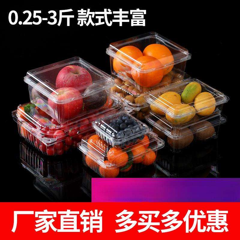 一次性水果包装盒子透明有盖金桔超市果蔬打包盒一斤装塑料果切盒