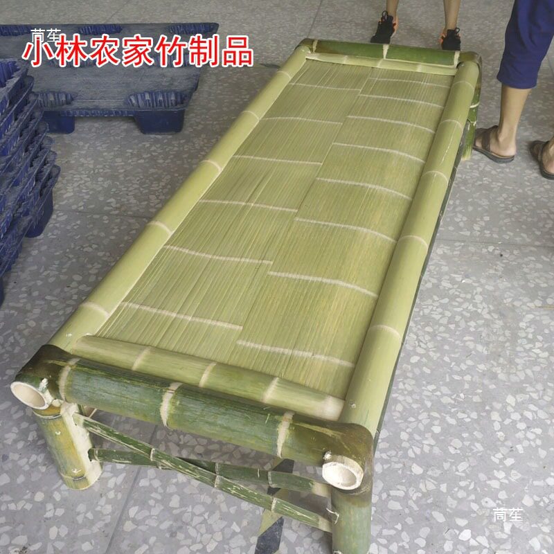 竹床竹子床简易躺椅竹凉床民宿茶台沙发桌子茶几手工制作