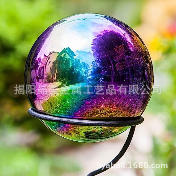 厂家批发室内外装饰用焊缝无划痕出口品质不锈钢彩虹球七彩球60MM