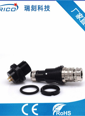 厂家供应0F6PIN公头母座圆形推拉自锁快速插拔连接器全黑航空头