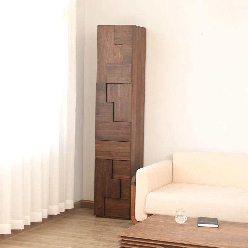 北美黑胡桃木全实木边柜斗柜北欧储物柜书柜客厅卧室角落柜收纳柜