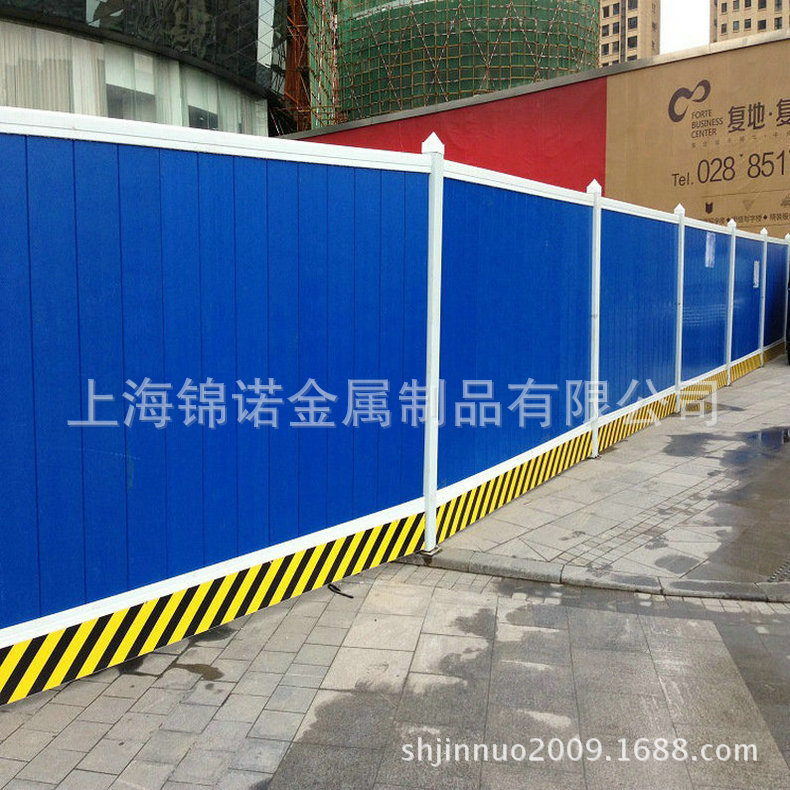 上海销售市政工程道路施工护栏彩钢围挡新型塑钢蓝PVC围墙围挡