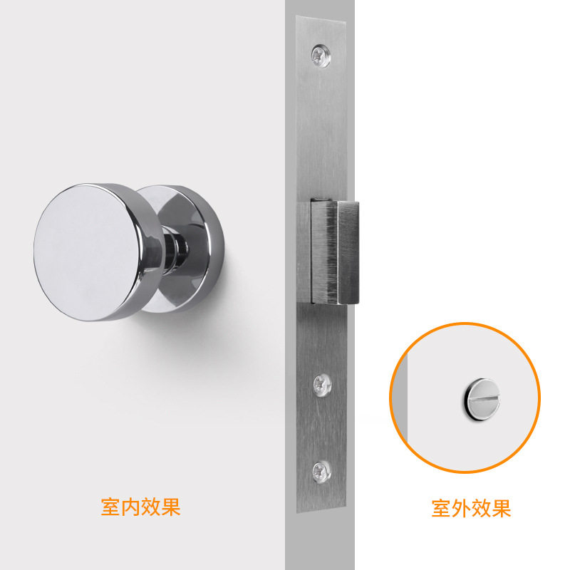 隐形门锁单面暗门锁隐藏专用门密室锁带微型小钥匙孔黑色金通道锁