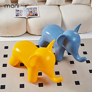 网红大耳朵象小飞象卷鼻子象坐凳动物造型座椅儿童凳客厅装 饰摆件