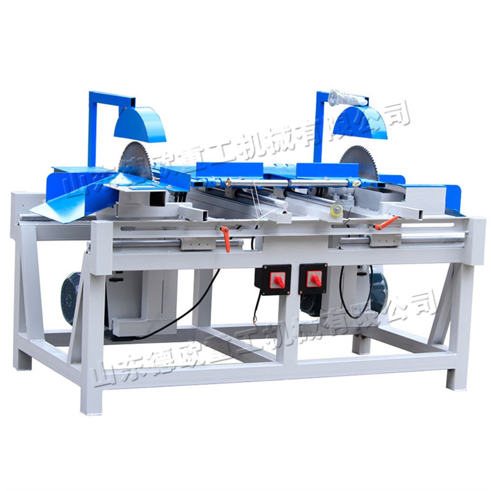 双端自动齐头锯机 木托盘木地板推台锯 细木条板料断料溜边锯