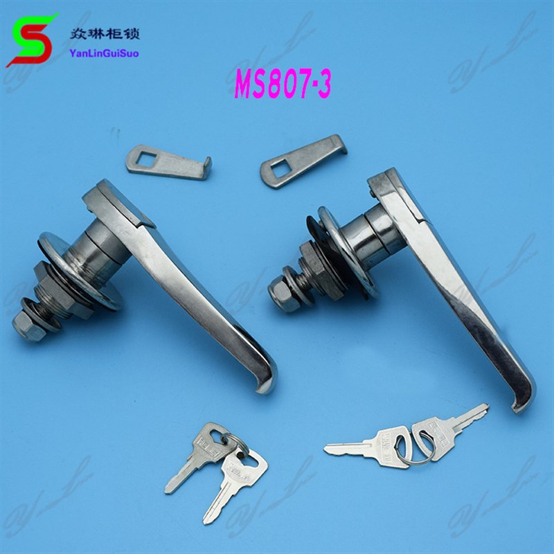 全不锈钢MSe306手柄锁 MS807-1-2-3 机械锁 配电箱电柜锁 可调节