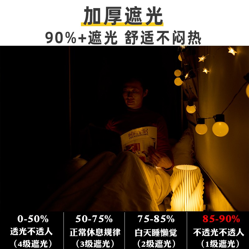 学生宿舍下铺专用床帘滑轨魔术贴帘头自粘寝室女T生强遮光加厚桌