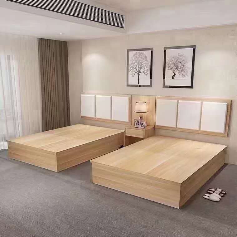 酒店宾馆公寓宿舍1.6大床标间全套家具公寓床头连体电脑电视桌