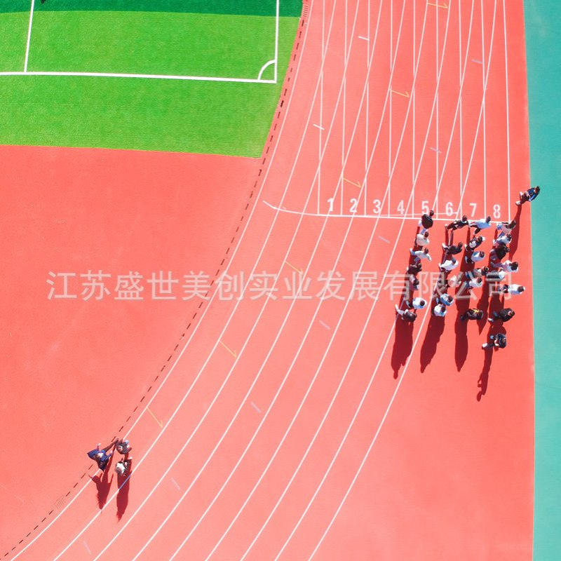 学校操场全塑型塑胶跑道厂家施工EPDM幼儿园户外全塑胶颗粒室外