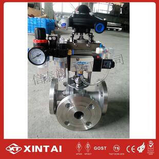 温州不锈钢球阀气动三通浮动球阀Q645F 16P